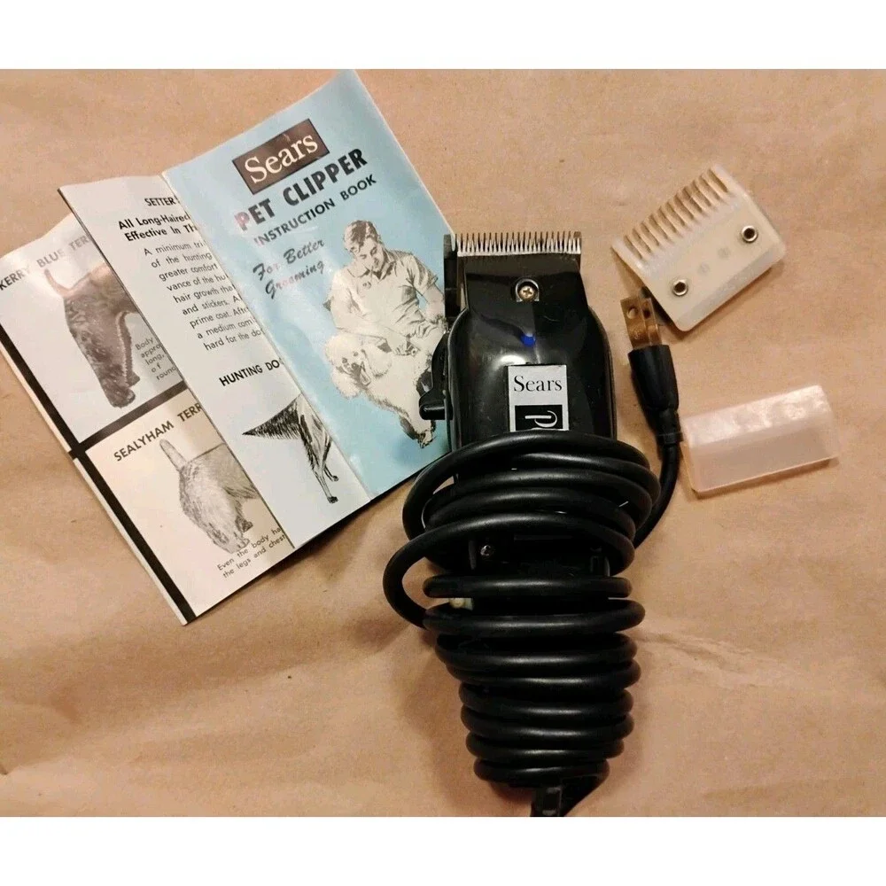 1971 SEARS Pet Clipper Set w/ Original Box & Extra Blades/Instructions 71-1001P